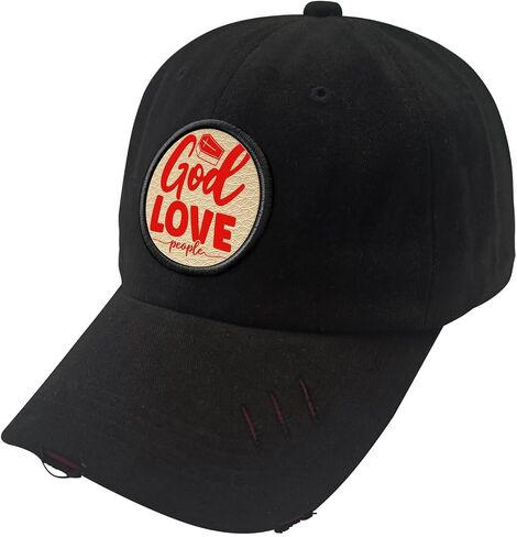 God Love People Jesus Bible Golf Hat Trendy Outdoor Hat Gifts for Grandpa Who Like Embroidered,Outdoor Hat Suitable for Outdoor Activities in Saudi Arabia