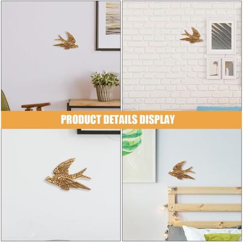 Imikeya 3pcs Bird Wall Wall Home Home Ornament Swallow Art Crafts Swallow Wall Art Wall Hanging Craft Wall Arcors in Kuwait