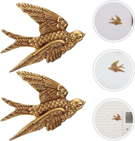 Imikeya 3pcs Bird Wall Wall Home Home Ornament Swallow Art Crafts Swallow Wall Art Wall Hanging Craft Wall Arcors in Kuwait