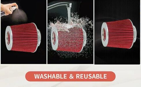 EMUNA PERFORMANCE COLD AIR INTAKE SYSTEM KIT COMPATIBLE FOR 1990-1997 Toyota Corolla/Geo Prizm with 1.6L 1.8L L4 Engine (RED) in Saudi Arabia