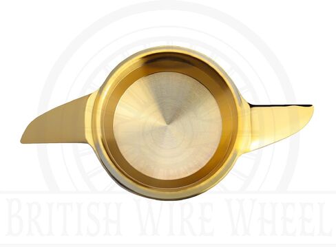 2 أذن Sharkfin Gold Spinner Cap (يسار واحد) | الجانب الأيسر 24K الذهب مطلي 2 الجناح/البار جرفت قبض على غطاء الدوار | مصممة للسيارات المنخفضة والسيارات الكلاسيكية مع عجلات سلكية in Kuwait