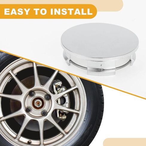 4 Pcs 57mm 2.24" OD - Universal Car Wheel Hub Center Caps - Car SUV Trucks Auto Hub Covers Scratch Resistant Rustproof - Durable Plastic Chrome Silver Tone in Saudi Arabia