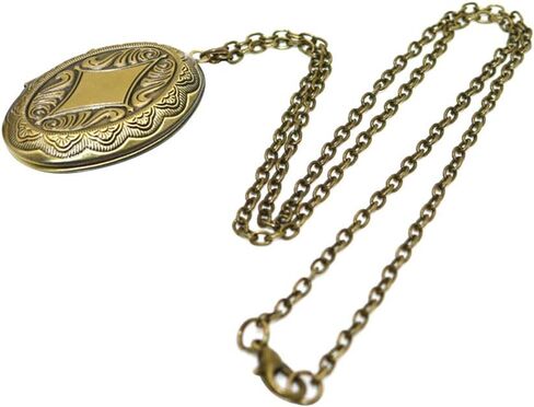 Happyyami vintage necklace Bronze Locket Necklace Floral Design Renaissance for Special Occasions in Saudi Arabia