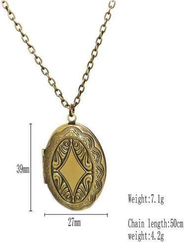 Happyyami vintage necklace Bronze Locket Necklace Floral Design Renaissance for Special Occasions in Saudi Arabia