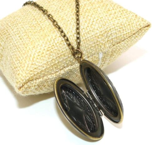 Happyyami vintage necklace Bronze Locket Necklace Floral Design Renaissance for Special Occasions in Saudi Arabia