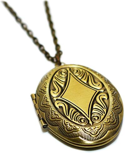 Happyyami vintage necklace Bronze Locket Necklace Floral Design Renaissance for Special Occasions in Saudi Arabia