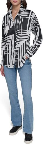 KARL LAGERFELD Women's Oversized Printed Blouse in Saudi Arabia