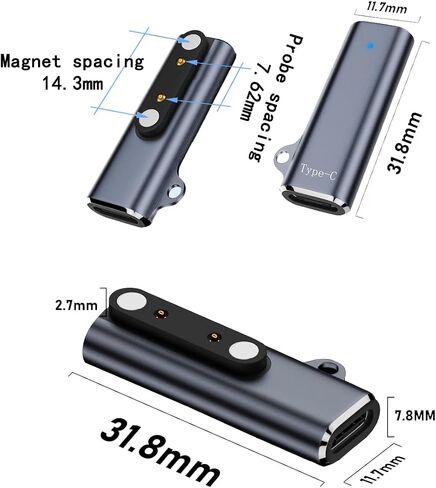 Replacement Charging Cable for 7.62mm 4-Pin Devices Smart Watch Charger Cable, Universal 4 Pin 7.62mm Magnetic Suction USB Charging Adapter for Smart Watch, in Kuwait