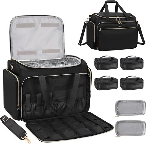 MONSTINA Professional Hairstylist Traveling Bag with Two Detachable Small Bags,Hairdressing Bag Makeup Salon Organizer Bag for Barber Hairdresser Insulation Material in Kuwait