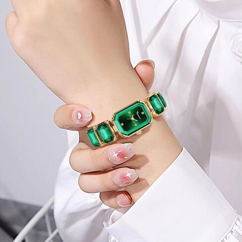 Luxury Women’s Crystal Bracelet Watch Elegant Rectangular Minimalist Dial Diamond Bangle Band Waterproof Fashion Dainty Ladies Quartz Watches Ladies Gift in Saudi Arabia
