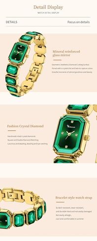 Luxury Women’s Crystal Bracelet Watch Elegant Rectangular Minimalist Dial Diamond Bangle Band Waterproof Fashion Dainty Ladies Quartz Watches Ladies Gift in Saudi Arabia