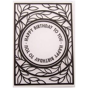 1PC Happy Birthday Round Background Embossing Folders for Card Making Scrapbooking and Other Paper Crafts, 11x16cm