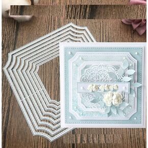 8Pcs/Lot Irregular Frame Metal Die Cuts,Flower Frame Square Wedding Card Cutting Dies Cut Stencils for DIY Scrapbooking Album Decorative Embossing Paper Dies for Card Making