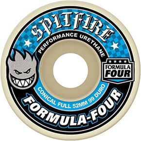 Spitfire Formula Four Conical Full Skateboard Wheels - 56mm 99a - White (Set of 4)