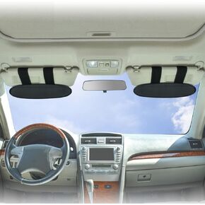 Anti-Glare Car Visor Sunshade Extender for Drivers and Front Seat Passengers (Silver) - 2 Pieces