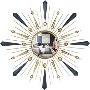 Sun Mirror, Gold Sunburst Mirror, Sunburst Wall Decor Sun Mirror Wall Decor, Sunburst Mirrors for Wall Decor, for Living Room, Bathroom (27.5")