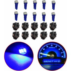 10-Pack T5 LED Bulb, Blue 74 73 2723 70 37 2721 Wedge Led Bulb Light,PC74 1 SMD Twist Sockets Replacement Dash Dashboard Lights Instrument Panel Cluster LED Lamps
