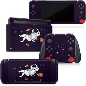TACKY DESIGN Astronaut Skin Compatible with Nintendo Switch Skin, Cute Purple Color Skin Vinyl 3m Decal Stickers Full Cover