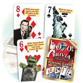 1970 Trivia Playing Cards for Birthday or Anniversary