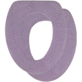 Soft Toilet Seat Cover - Plush, Thick Fabric Toilet Seat Warmer for Round, Elongated 14x18" Toilet Seats - Reusable, Machine-Washable, Easy-Install - Gift-Ready Packaging - Light Lavender