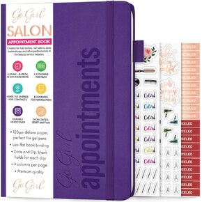 GoGirl Salon Appointment Book – Reservation Book for Beauty Salons, Spas, Hair Stylists, Estheticians – Appt Booking Planner, 7x10″ (Hot Pink)