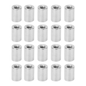 10 Pcs Round Coupling Nut M8 x 1.25 Female Thread 12mm Outer Diameter 30mm Length 304 Stainless Steel Silver Round Rod Coupling Nuts