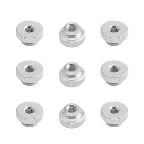 Yinpecly Knurled Thumb Nuts M5 Round Knobs with Nickel Plating Straight Flower Silver Tone 20pcs