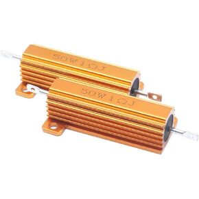Aluminum Case Resistor 50W 1 Ohm Aluminum Housing Wirewound Resistors Screw Tap Chassis Mounted - Pack of 2