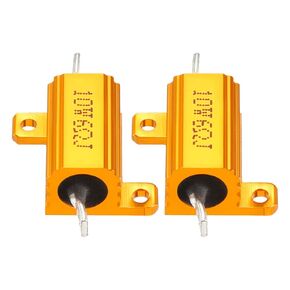 YOKIVE 2 Pcs Aluminum Case Resistor, Office LED Converter Replacement Wirewound Resistance, Great for Daily Use (Gold, 10W 6 Ohm)
