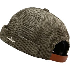 Men's Skullies & Beanies Docker Hat Men Trawler Fisherman Beanie Brimless Cap Rolled Cuff Retro Sailor Cap
