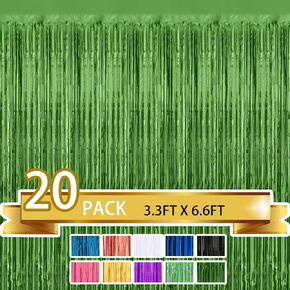 2 Pack Black Metallic Tinsel Foil Fringe Curtains Party Photo Backdrop Party Streamers for Birthday,Graduation,New Year Eve Decorations Wedding Decor