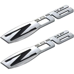 2x Z06 Fender Emblem Replacement For Chevrolet Corvette C5 (Chrome/Black)
