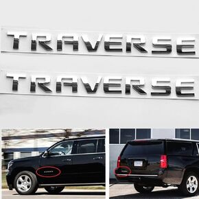 2Pack OEM Traverse Emblem Nameplate Letters 3D Logo Badge Compatible with Traverse Chrome 20896270