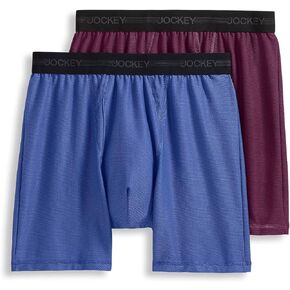 Jockey Men's Underwear Ultimate Freedom 8" Long Leg Boxer Brief - 2 Pack