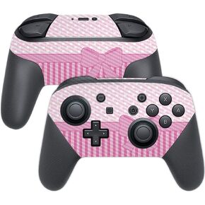 MightySkins Carbon Fiber Skin for Nintendo Switch Pro Controller - Hot Pink Chevron | Protective, Durable Textured Carbon Fiber Finish | Easy to Apply, Remove, and Change Styles | Made in The USA