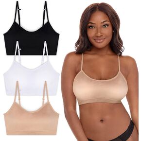 3 Pack Sports Bras - Comfort Workout Sleep Bras with Removable Pads - Wireless