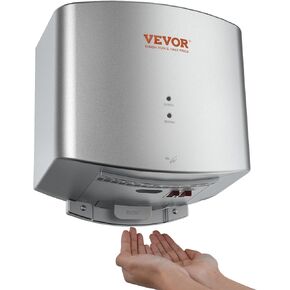 VEVOR Heavy Duty Commercial Hand Dryer, 1400W Automatic High Speed ABS Warm Wind Hand Blower, 120V & Built-in Filter Sponge & Low Noise & Effortless Installation, Compliant for Industry Home