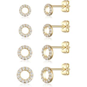 Mouse Earrings Set 18K Gold/White/Rose Gold Plated Hypoallergenic Stud Earrings for Women Sensitive Ears