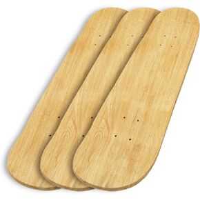 3 Packs 31"x 8" Blank Skateboard Decks,Natural,7-Layer Maple Double Tail Skateboard with Free Sandpaper, Great for Replacement,Art Painting and Home Decor