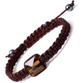 Amethyst Rainbow Adjustable Bracelet 7 Chakra Green Aventurine Obsidian Handmade Braided Friendship String Bracelets Rose Quartz Pyramid Bohemian Bracelet Gift for Women Men