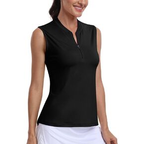 Golf Polo Shirts for Women Slim Fit Woman Sleeveless Sports Shirts Quick Dry Athletic Tank Tops for Tennis Work