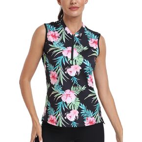 Golf Polo Shirts for Women Slim Fit Woman Sleeveless Sports Shirts Quick Dry Athletic Tank Tops for Tennis Work in Saudi Arabia