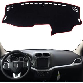 Rifoda Dash Board Cover Fit for Dodge Journey 2011-2020 Flat Freemont 2010-2016 Dashboard Cover Mat Non-Slip Pad Carpet Sunshield Protector (Black Edge)
