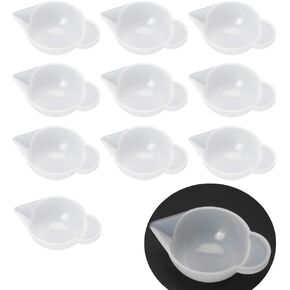 Luckycivia 10 Pcs Silicone Mold Cup Dispenser, Mini Measuring Cup, Color Modulation Tools for DIY Epoxy Resin Craft