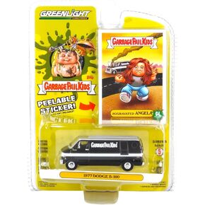 Greenlight 54090-F Garbage Pail Kids Series 5 - Aggravated Angela - 1977 Dodge B-100 Van 1:64 Scale Diecast with Collector Sticker Card