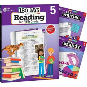 180 Days of Practice for Fifth Grade (Set of 3), 5th Grade Workbooks for Kids Ages 9-11, Includes 180 Days of Reading, 180 Days of Writing, and 180 Days of Math in Saudi Arabia