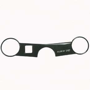 3D Carbon Fiber Look Triple Tree Upper Top Clamp Cover Protector Pad Compatible with Suzuki GSXR 600 750 2004 2005