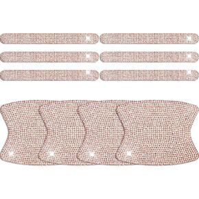 Frienda 10 Pieces Bling Car Door Handle Protector Rhinestone Universal Car Handle Cover Reflective Bling Car Handle Cover Car Door Bowl Protection for Car Laptops Decoration (Silver)