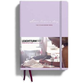 LEUCHTTURM1917 - Some Lines A Day - 5 Year Memory Notebook - Hardcover Journal 366 Pages for 5 Years of Entries (Lilac)