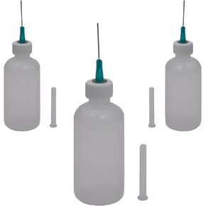 Plastic Precision Oiler/Oil Dispenser Bottle with 25 Gauge Blunt Needle (3 Pieces)